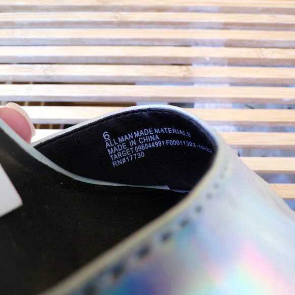 Wild Fable Women's Platforms Iridescent Silver Chunky Heels Womens Size 6 - Picture 11 of 14